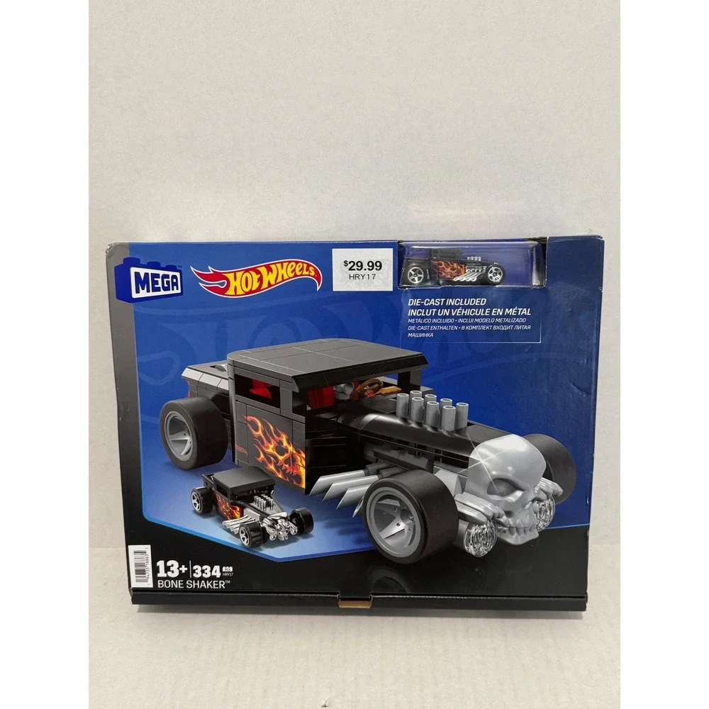 Mega Hot Wheels Bone Shaker Black NIB Building Set Die-Cast Car HRY17